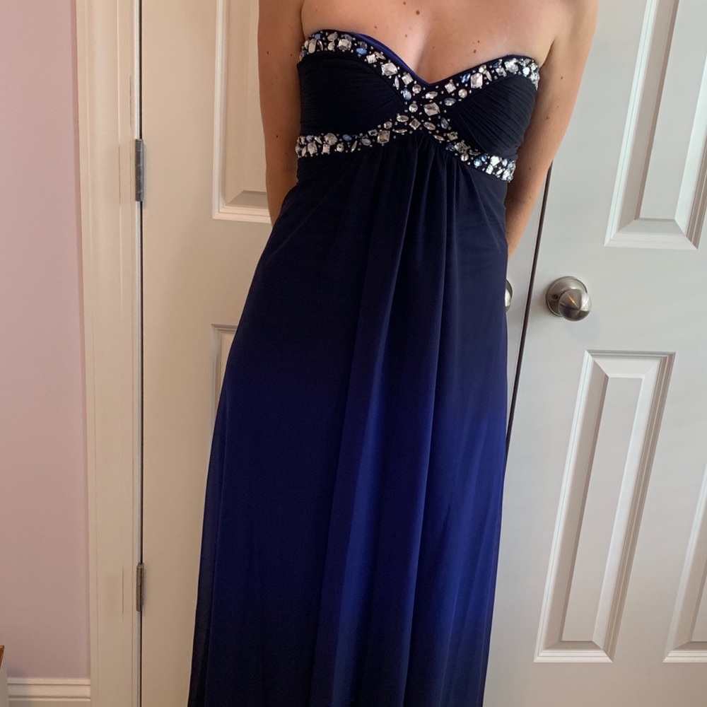 Strapless evening gown